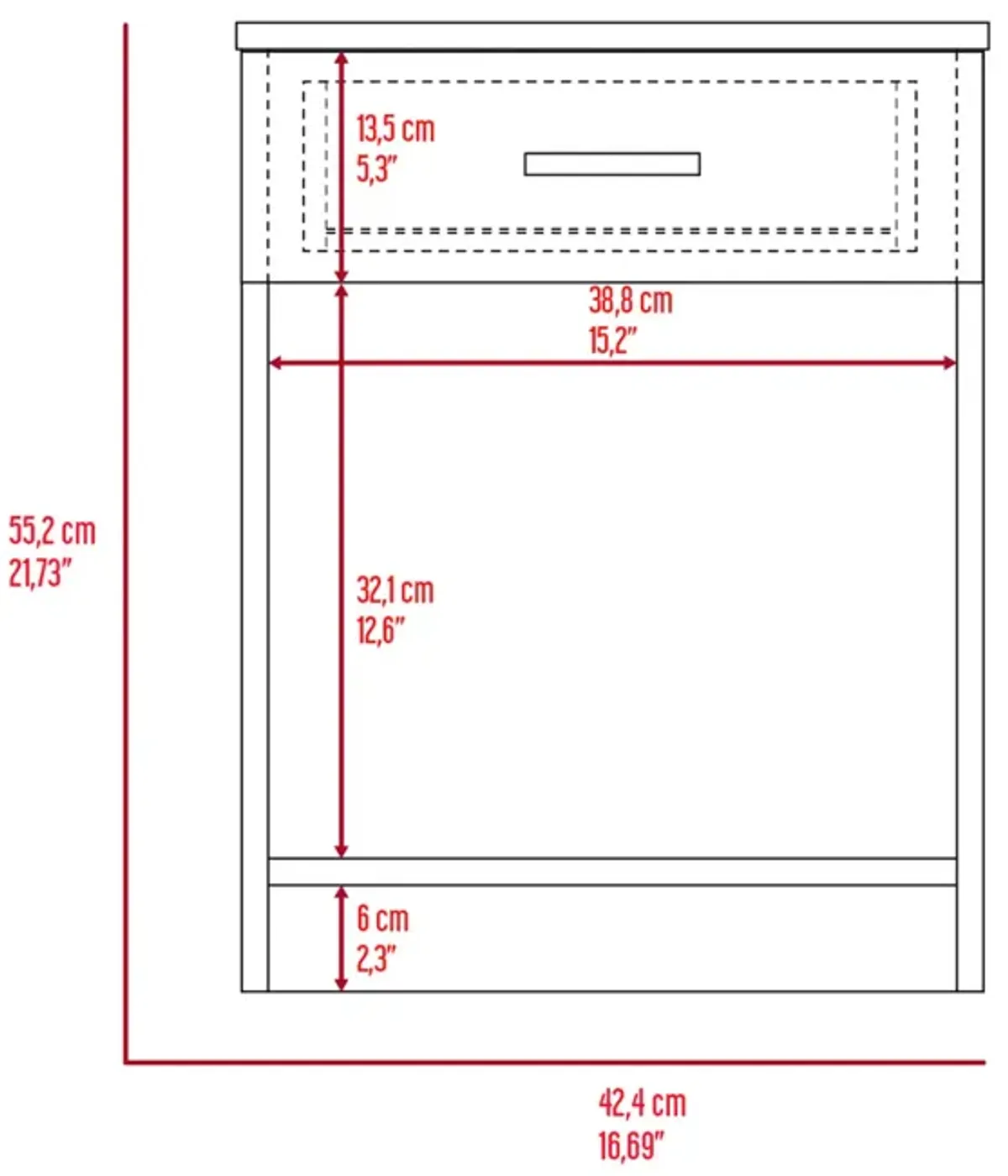 Merimac 1-Drawer 1-Shelf Nightstand Wengue