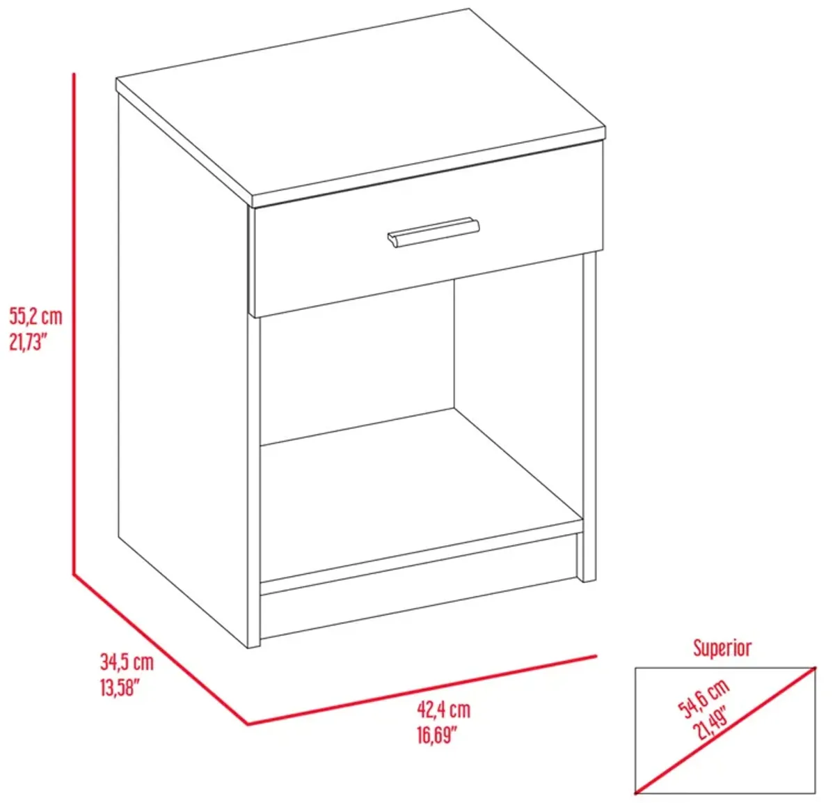 Merimac 1-Drawer 1-Shelf Nightstand Wengue