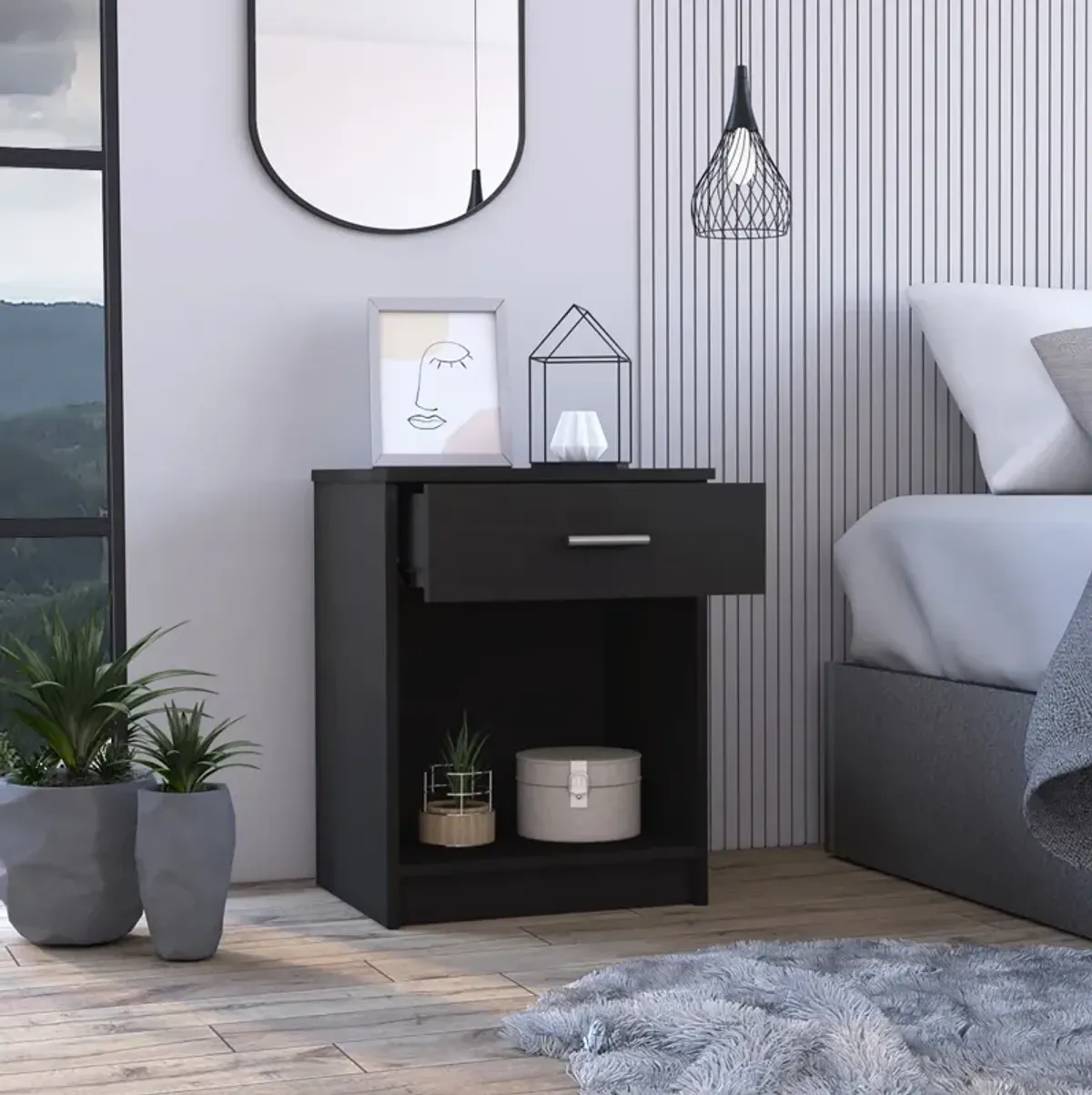 Merimac 1-Drawer 1-Shelf Nightstand Wengue