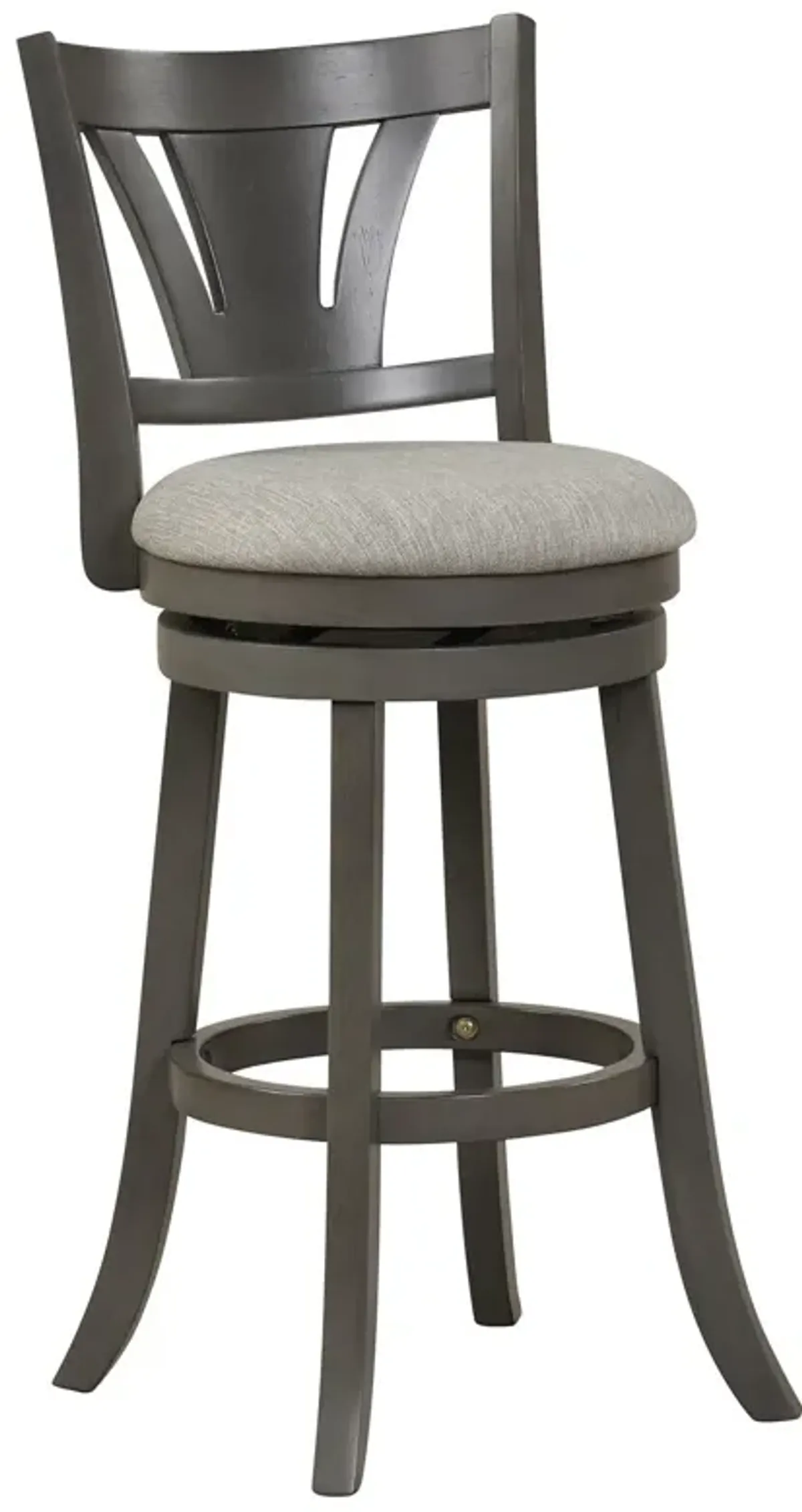 30.5 Inch Swivel Bar Stool with Backrest Soft Cushioned Seat and Footrest Gray-30.5 inches