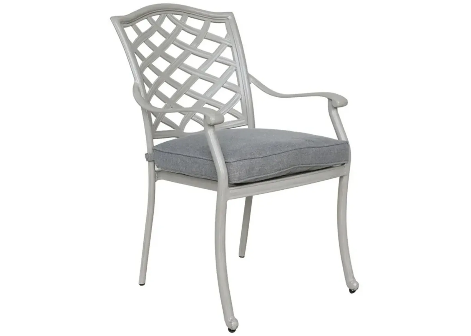 Wynn Outdoor Dining Armchair Set of 2, Aluminum, Heritage Gray Finish