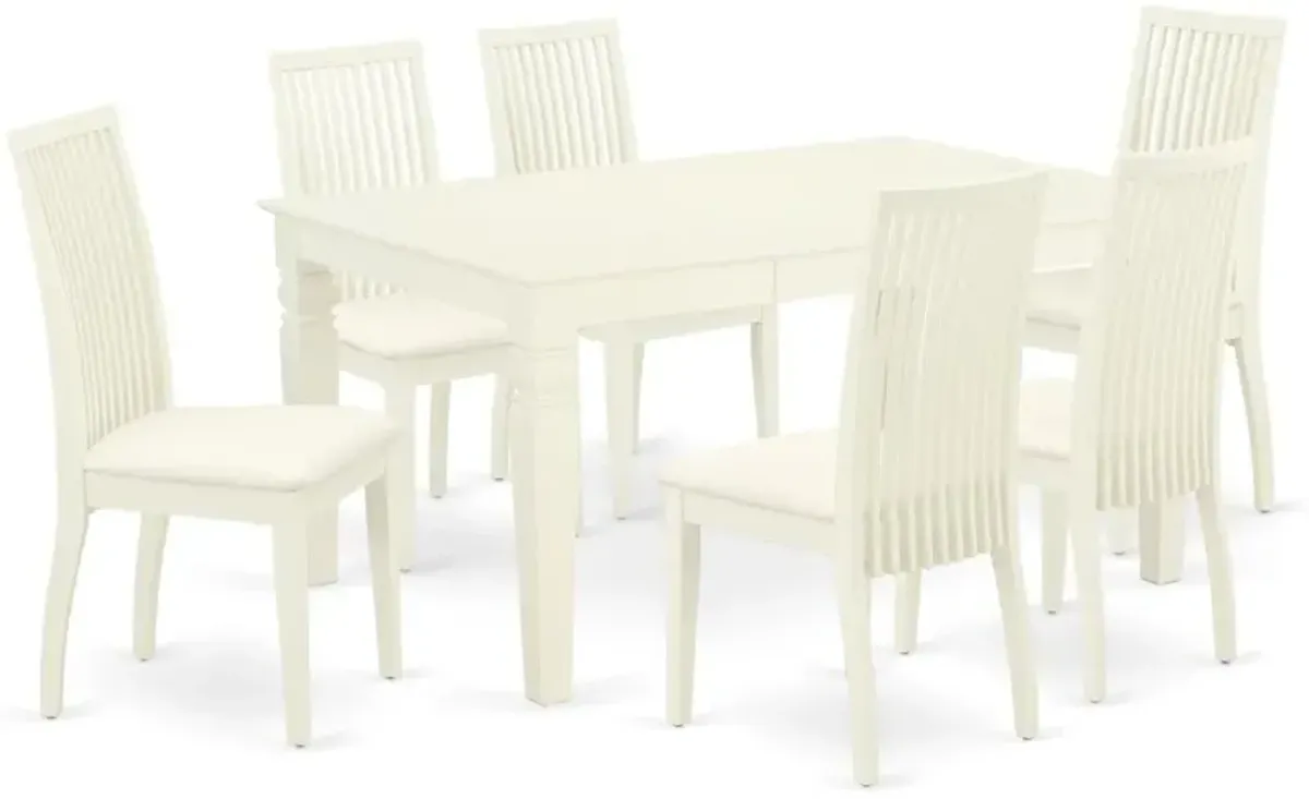 Dining Room Set Linen White, WEIP7-WHI-C