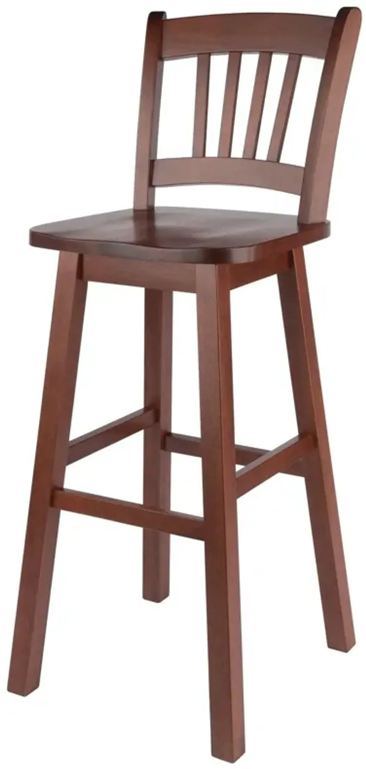 FINA SLAT BACK BAR STOOL SWIVEL SEAT, 30",WALNUT FINISH