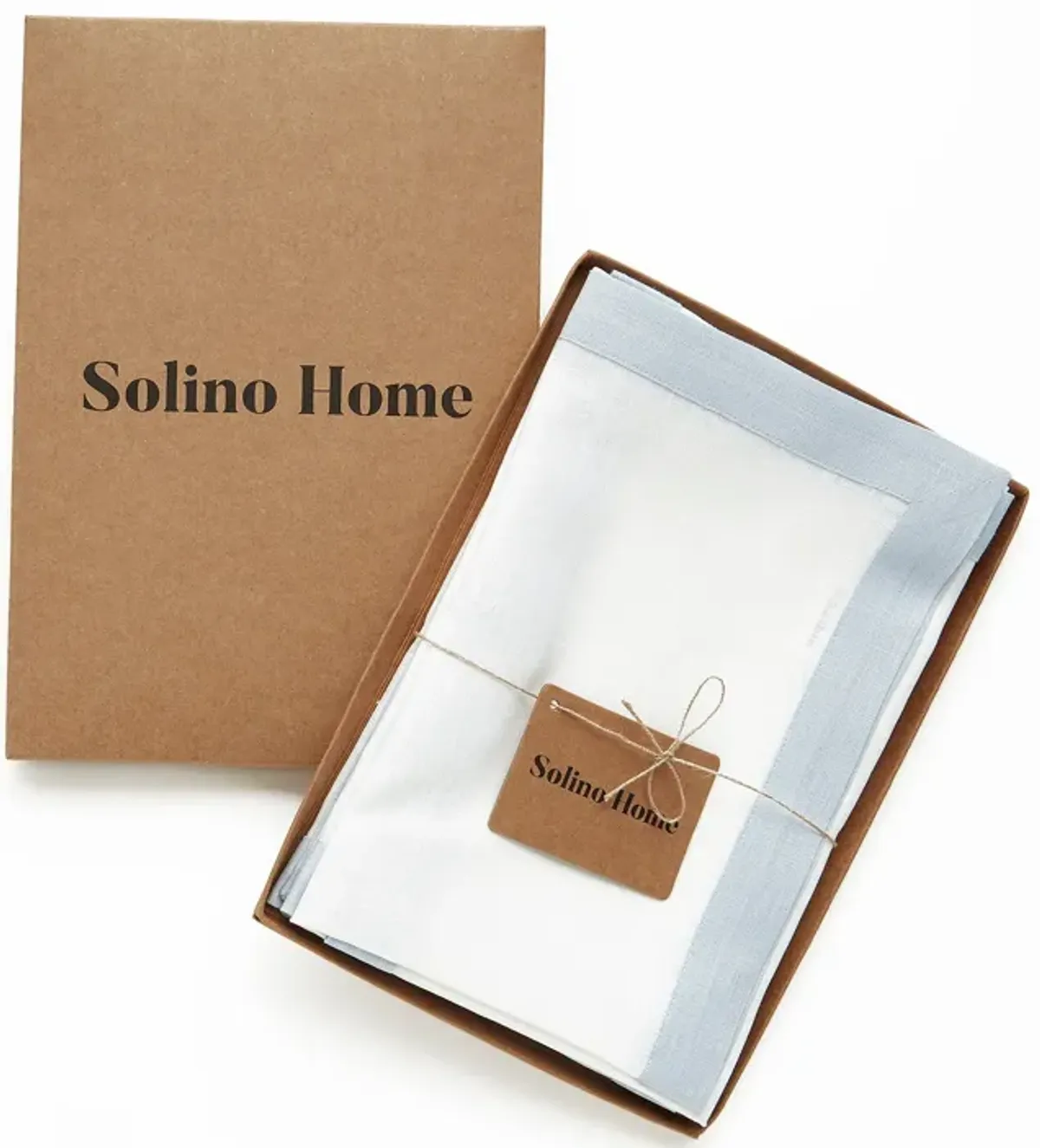 Solino Home 100% Pure Linen Cloth Napkins 20 x 20 Inch Set of 4 | Classic Dinner Napkins