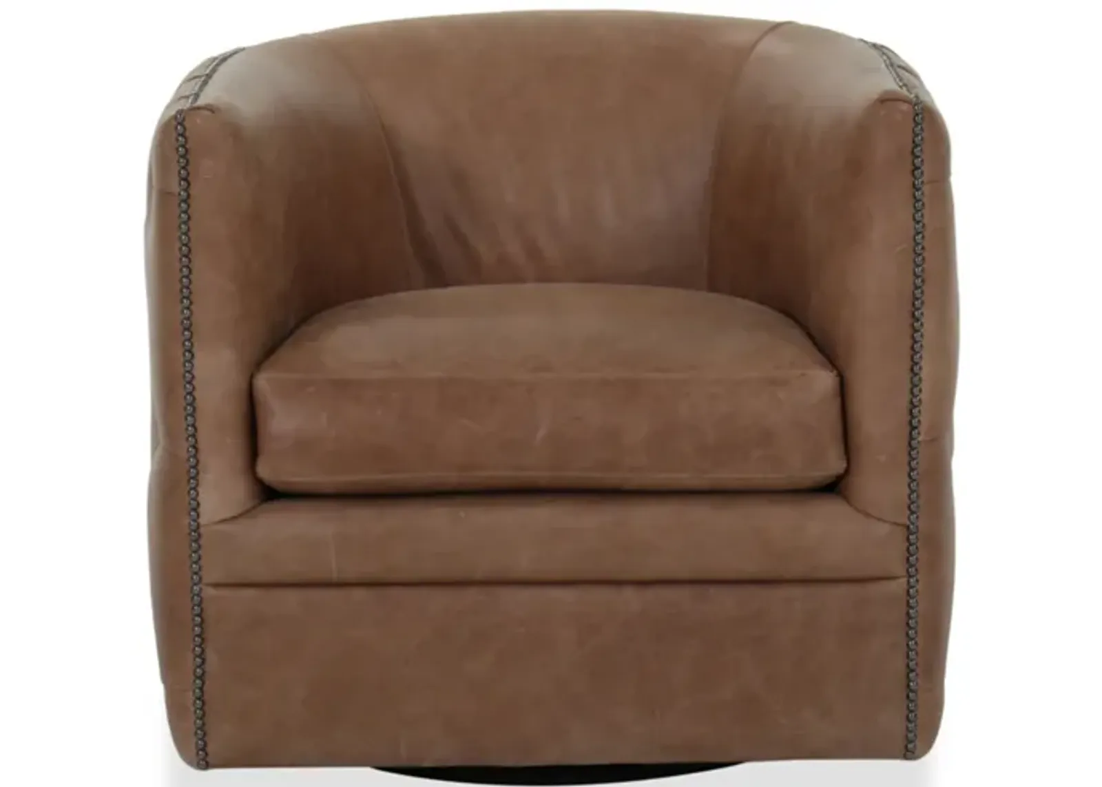 Palazzo Brown Leather Swivel Chair