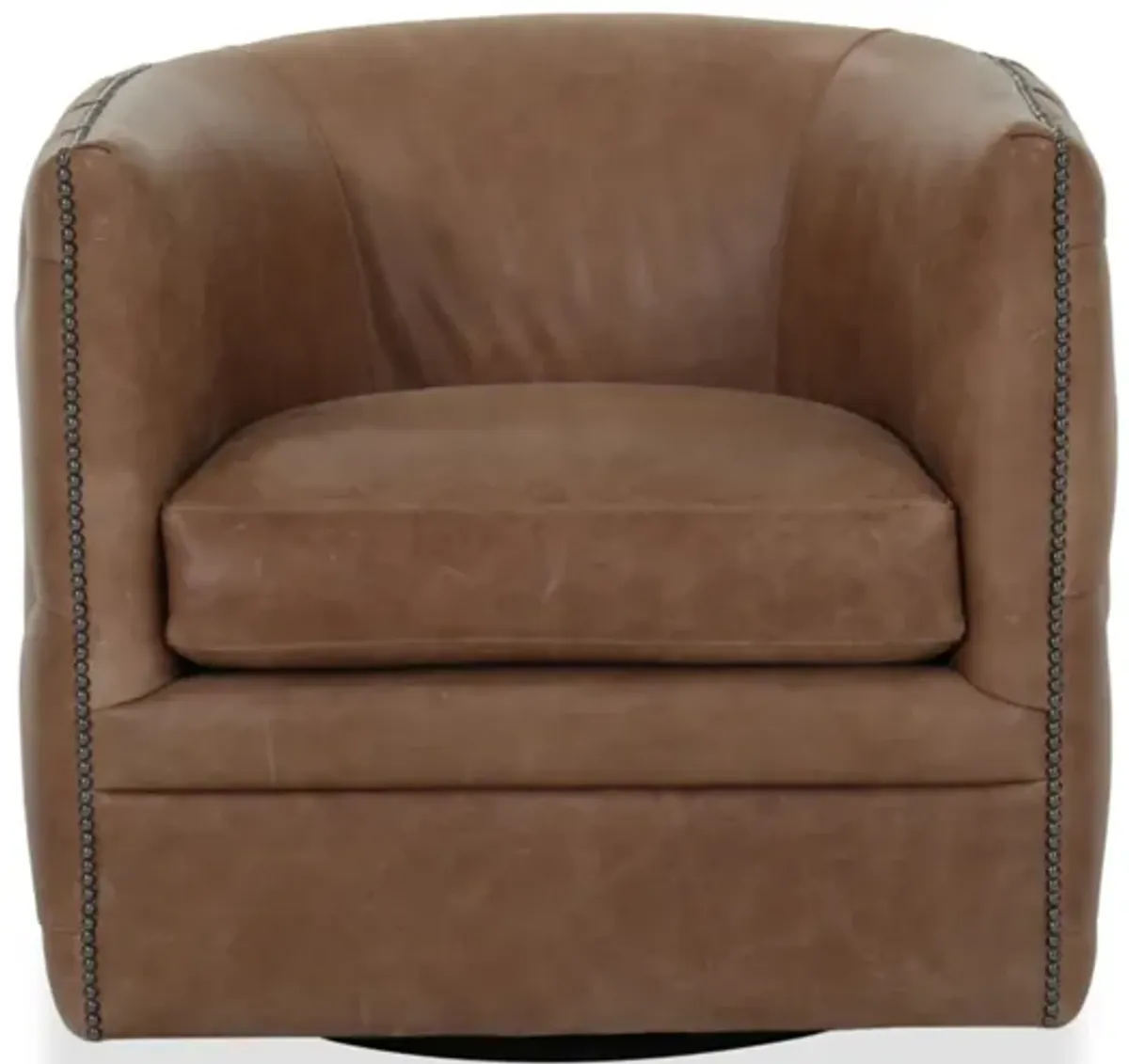 Palazzo Brown Leather Swivel Chair