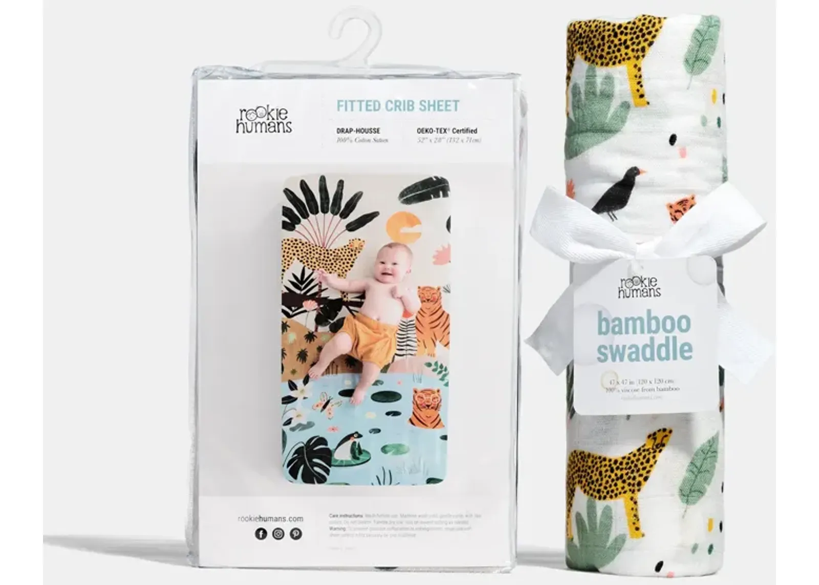 In the Jungle Crib Sheet & Swaddle Bundle