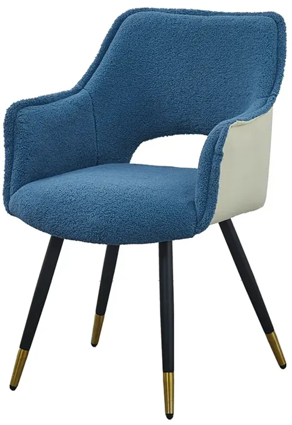 Streamdale Set of 2 Blue Fabric Side Accent Chairs, 23" x 23" x 34