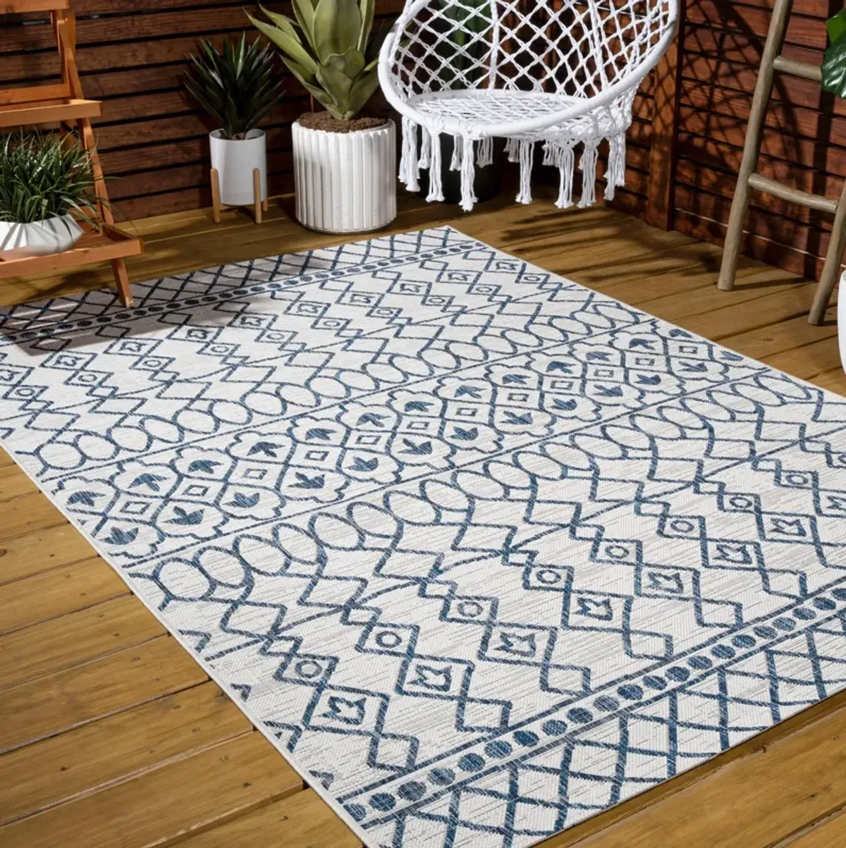 Kafel Tribal Bohemian Indoor/Outdoor Area Rug