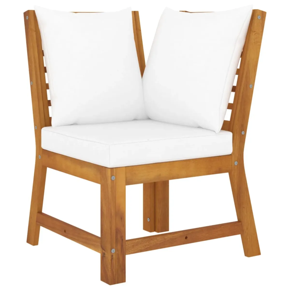 vidaXL 4 Piece Garden Lounge Set with Cushion Cream Solid Acacia Wood