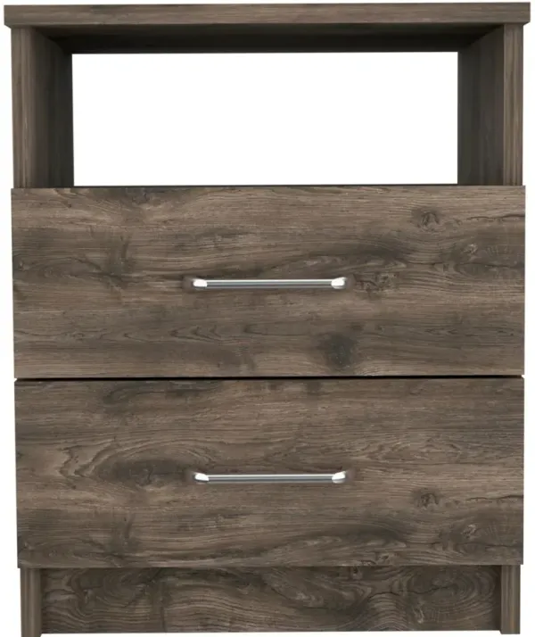 Napoles Nightstand, Superior Top, Two Drawers, One Shelf