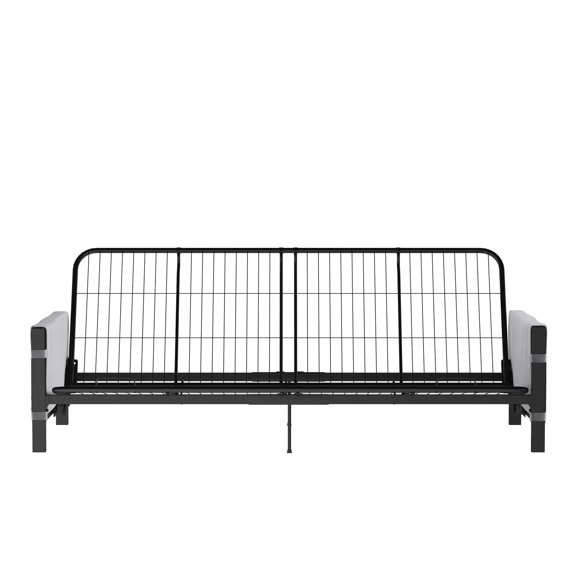 Avanti Black Metal Futon Frame with Storage Pockets