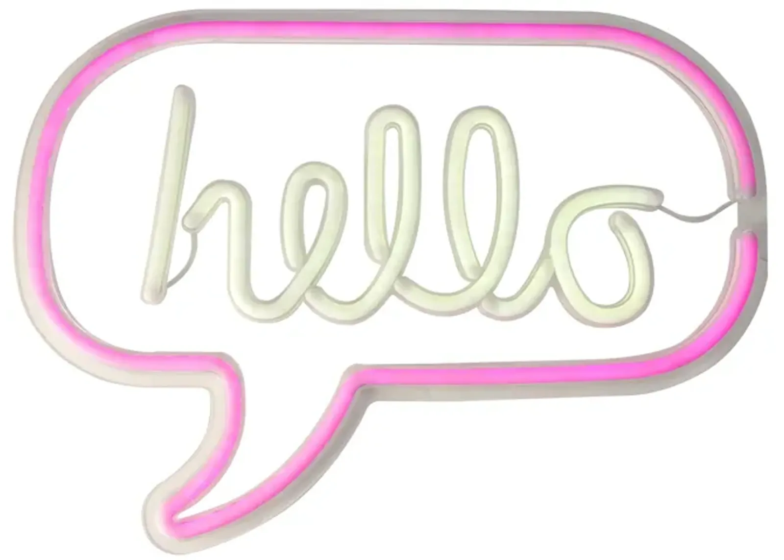 17" Pink and White 'Hello' Word Bubble LED Neon Style Wall Sign