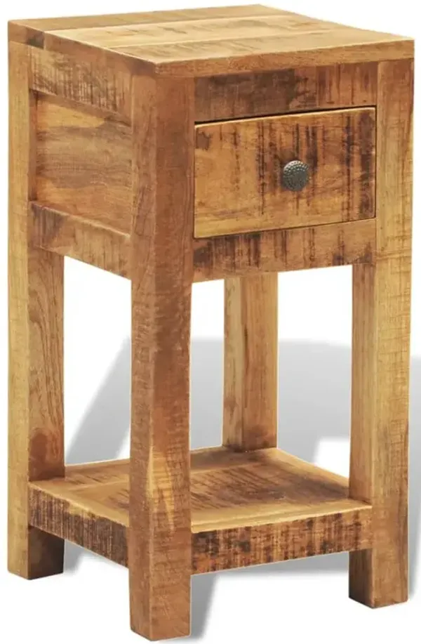 vidaXL Nightstand with 1 Drawer Solid Mango Wood