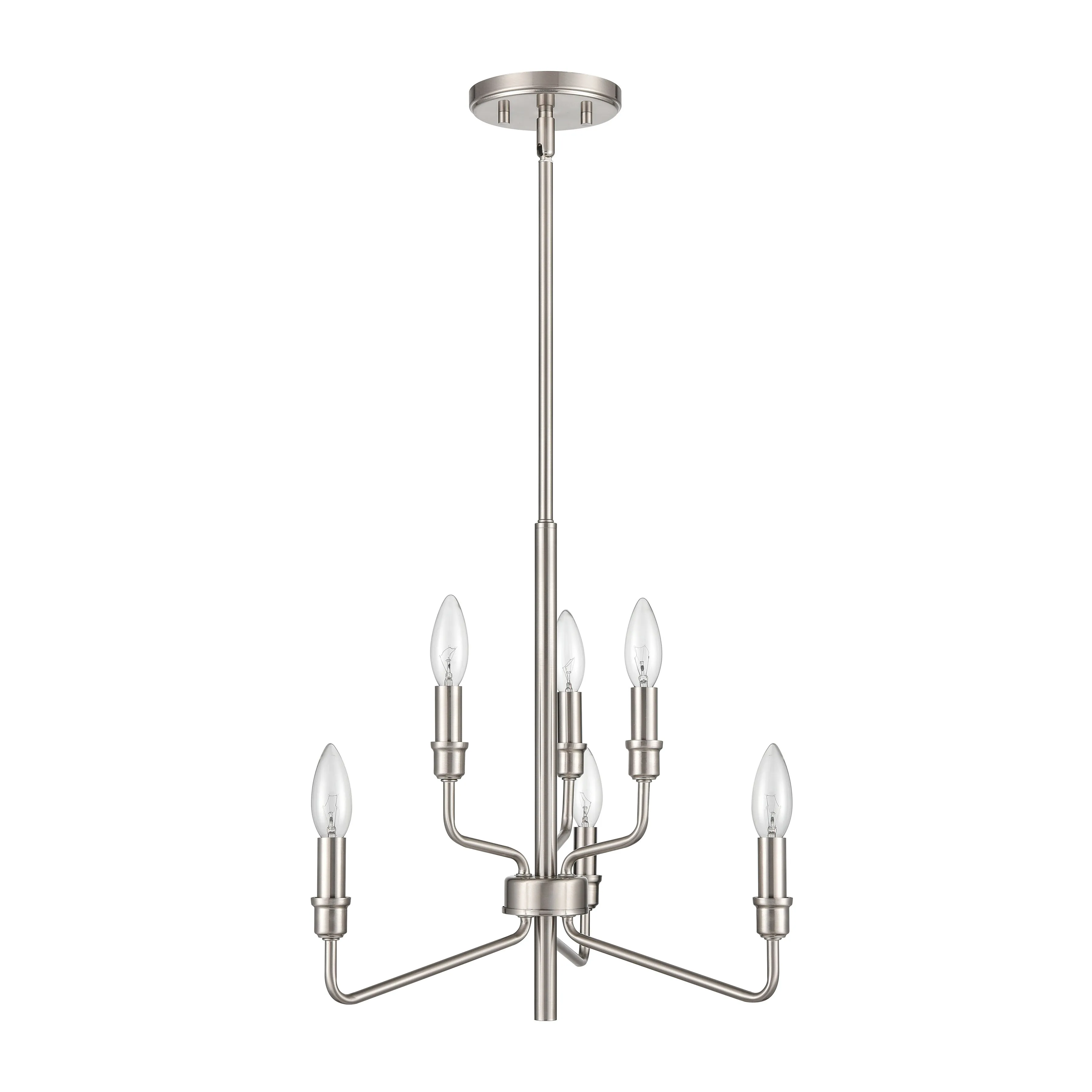 Saginaw 18'' Wide 6-Light Silver Chandelier