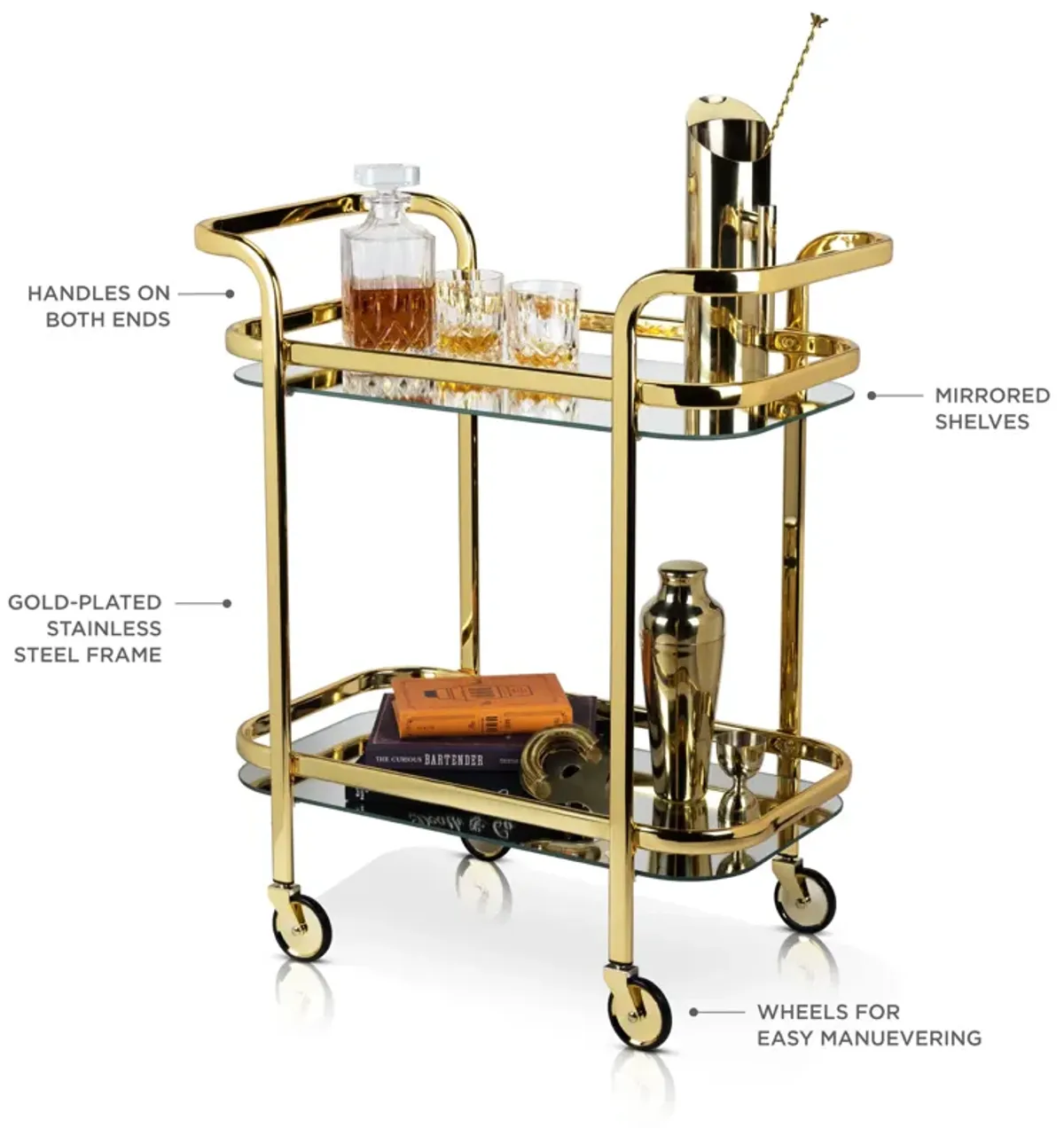 Antique Gold Bar Cart