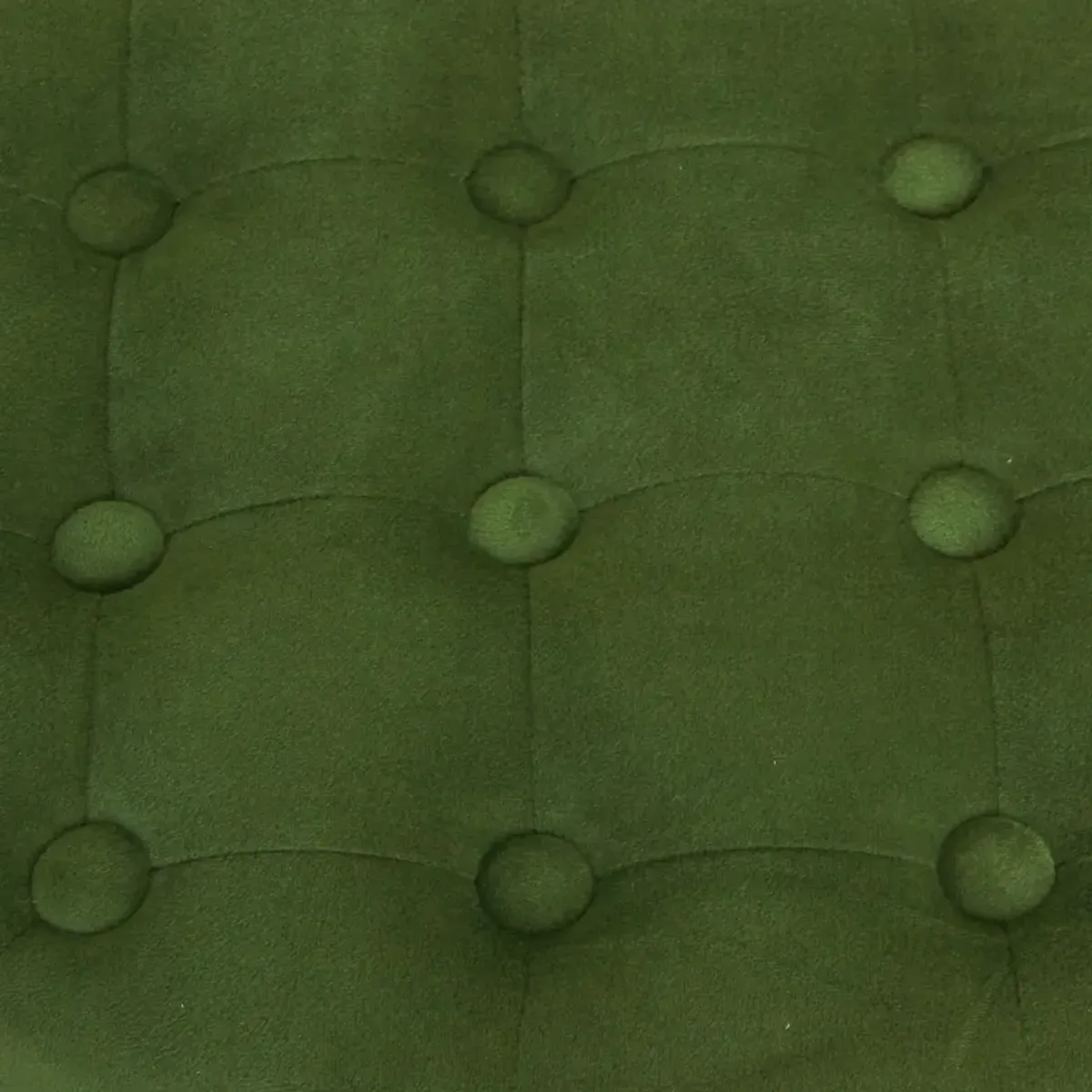 Button Tufted Velvet Upholstered Wooden Ottoman with Hidden Storage, Green and Brown - Benzara