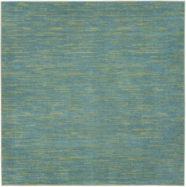 Nourison Essentials NRE01 Blue/Green 5' x Square Rug