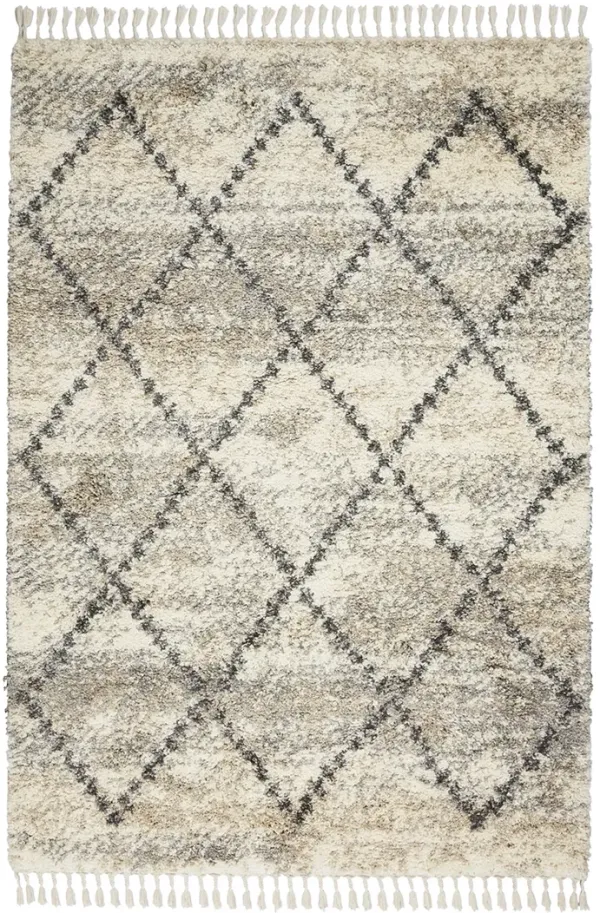 Oslo Shag OSL01 Ivory/Gray 5'3" x 7'9" Rug