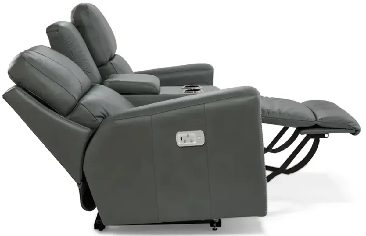 Apollo Blue Grey Power Motion Loveseat