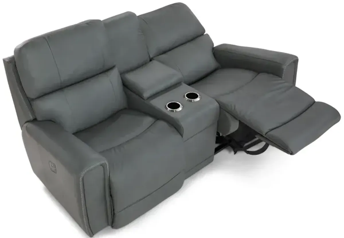 Apollo Blue Grey Power Motion Loveseat