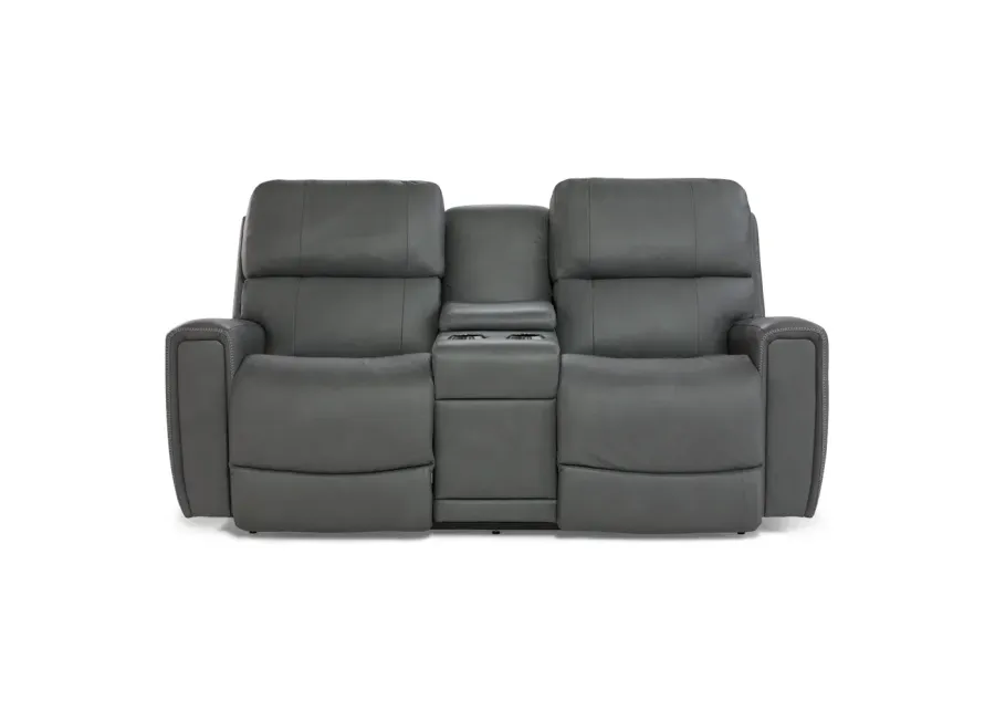 Apollo Blue Grey Power Motion Loveseat