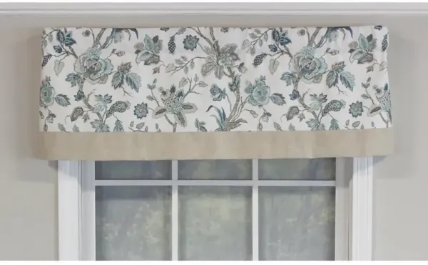 RLF Home Gianna Banded Valance Red. 3" Rod Pocket, Contrast bottom banding. 50"W x 16"L