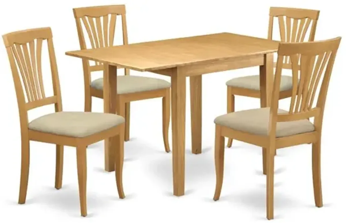 Dining Room Set Oak, NDAV5-OAK-C