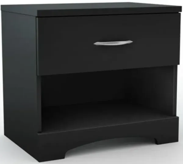 Hivvago Modern 1 Drawer Nightstand End Side Table Storage in Black