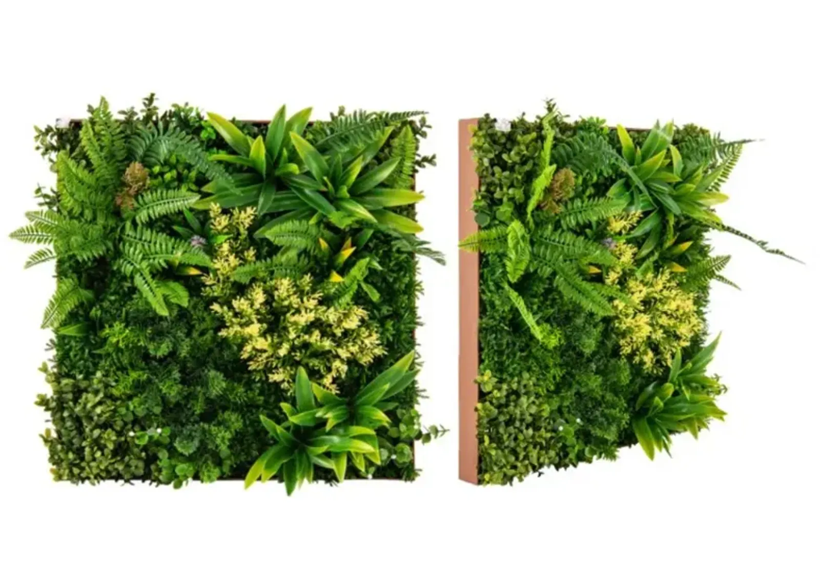 Hivvago 20" x 20" 3D Hanging Greenery Hedge with 11 Types of Mixed Faux Plants for Indoor Outdoor