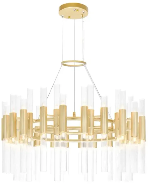 CWI Lighting Orgue 72 Light Chandelier With Satin Gold Finish