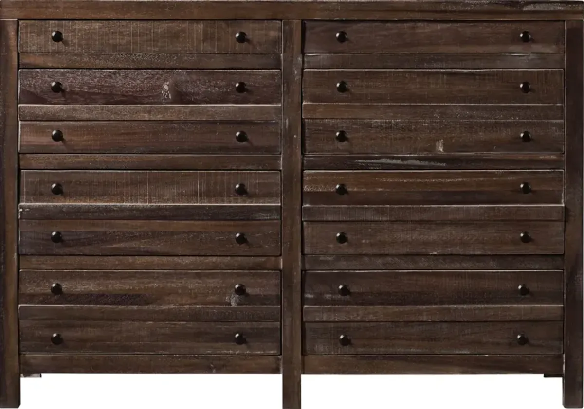 Townsend Eight Drawer Solid Wood Dresser in Java