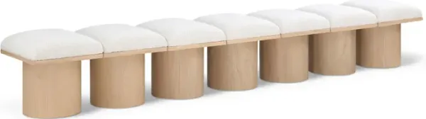 Meridian Furniture Pavilion Cream Boucle Fabric Bench