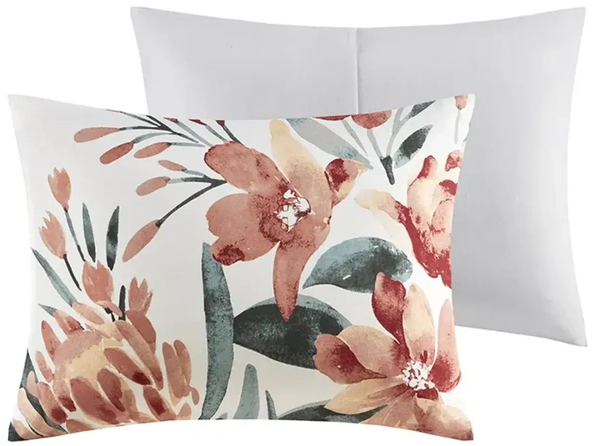 Gracie Mills 3-Piece Mid-Century Floral Comforter Set