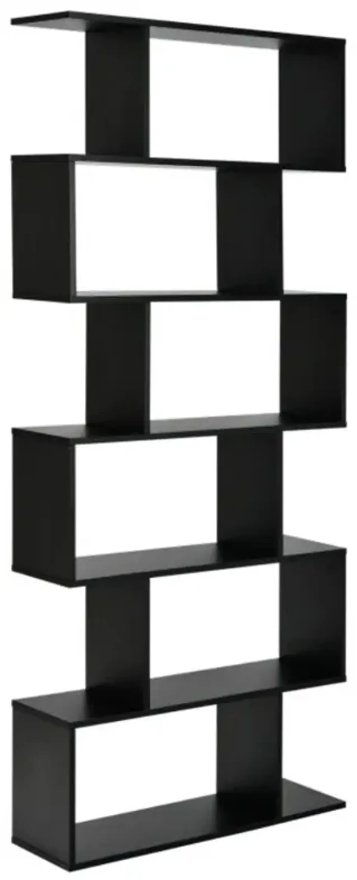 Hivvago 6 Tier S-Shaped Bookshelf Storage Display Bookcase Decor Z-Shelf