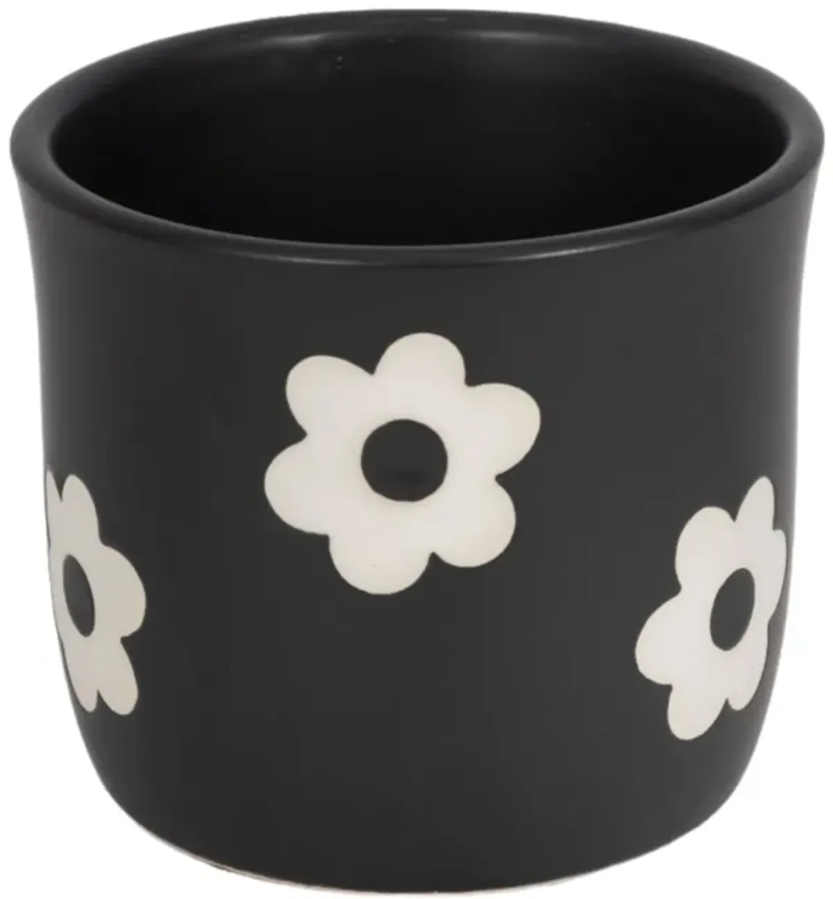 6" Flower Power Planter, Black/white
