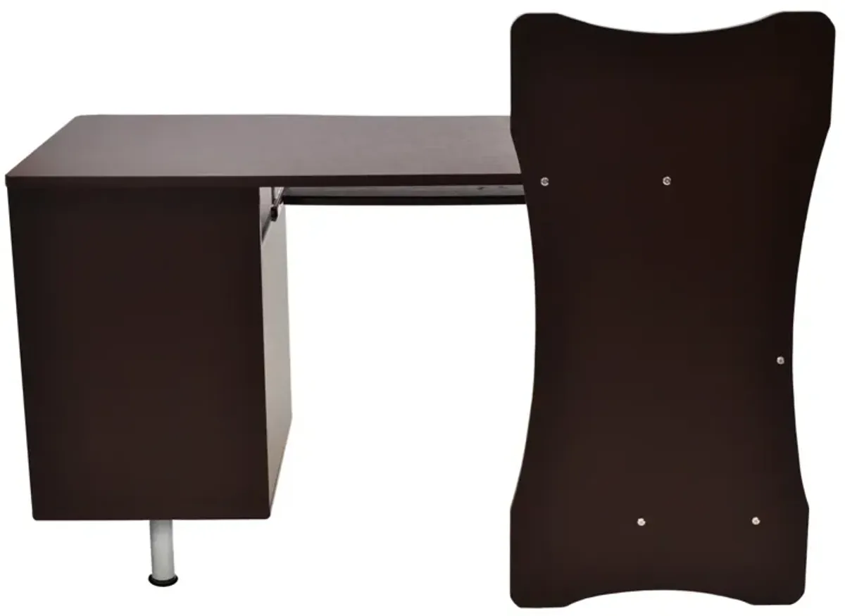 Stylish Computer Desk with Storage, Chocolate