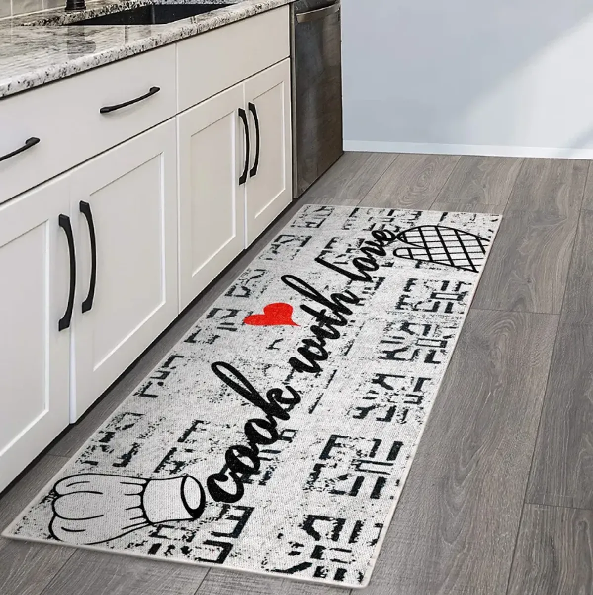 SUSSEXHOME Non Skid 70 % Cotton Washable Kitchen Runner Rug - 20 x 59 Inches