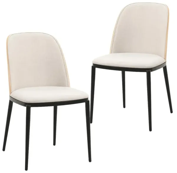LeisureMod Dining Side Chair with Velvet Seat and Steel Frame Set of 2