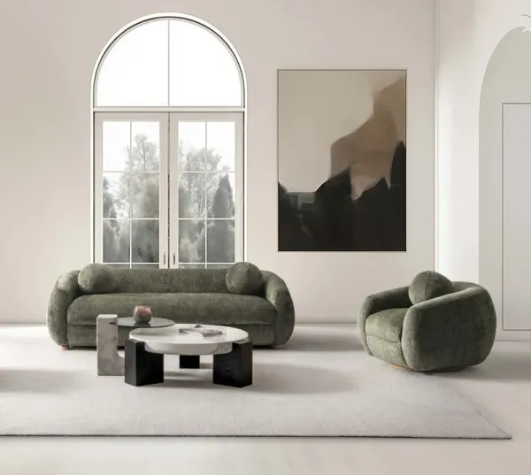 Tribeca Green Sofa and Accent Chair Set (Set of 2)