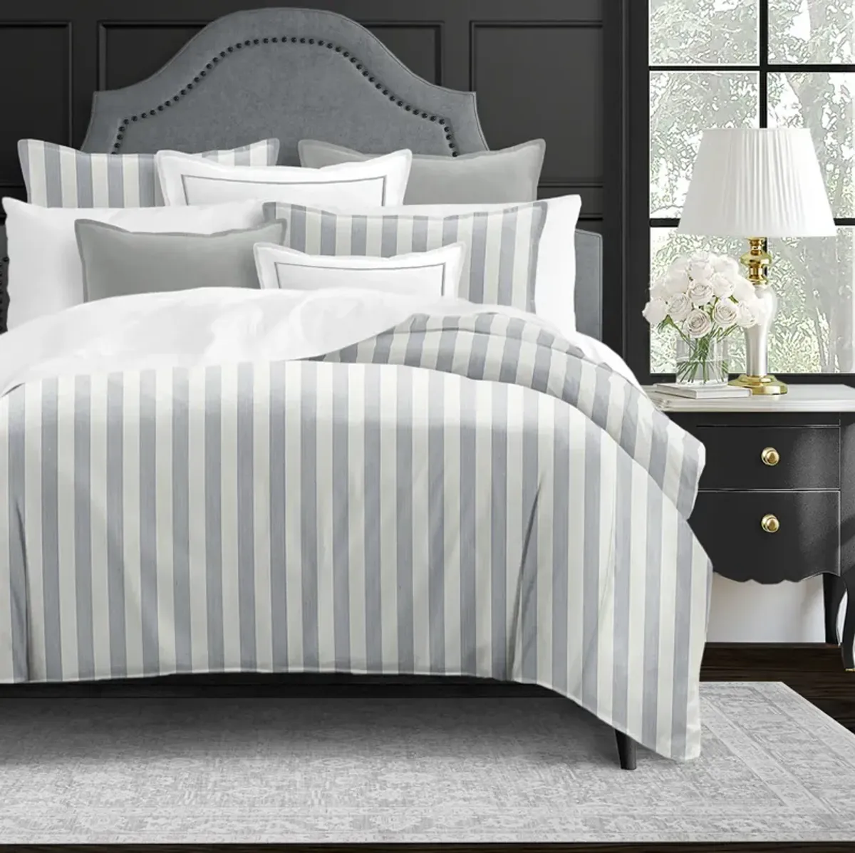 6ix Tailors Fine Linens Wave Runner Gray Comforter Set