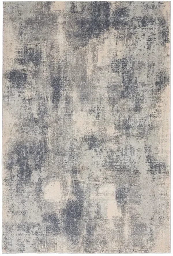 Rustic Textures RUS02 Blue/Ivory 5'3" x 7'3" Rug