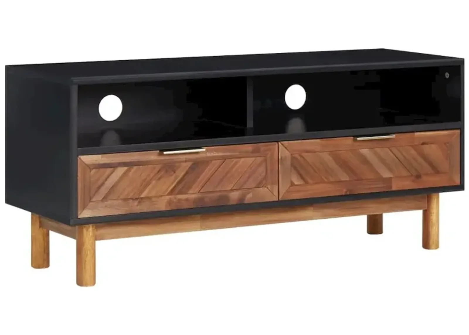 vidaXL TV Cabinet 39.4"x13.8"x17.7" Solid Acacia Wood and MDF, 289903