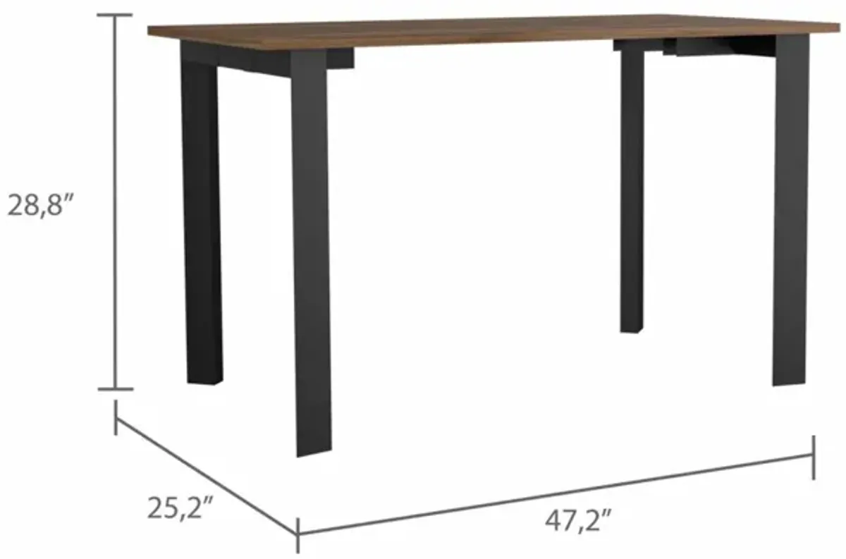 Preston Rectangle Writing Desk With Steel Legs Mahogany