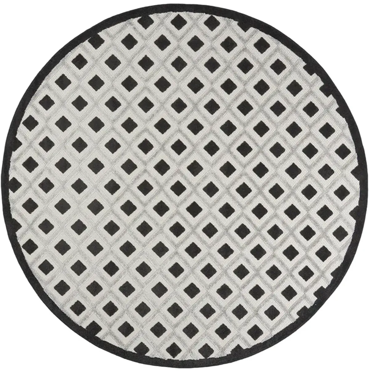 Aloha ALH26 Black/White 7'10" x Round Rug