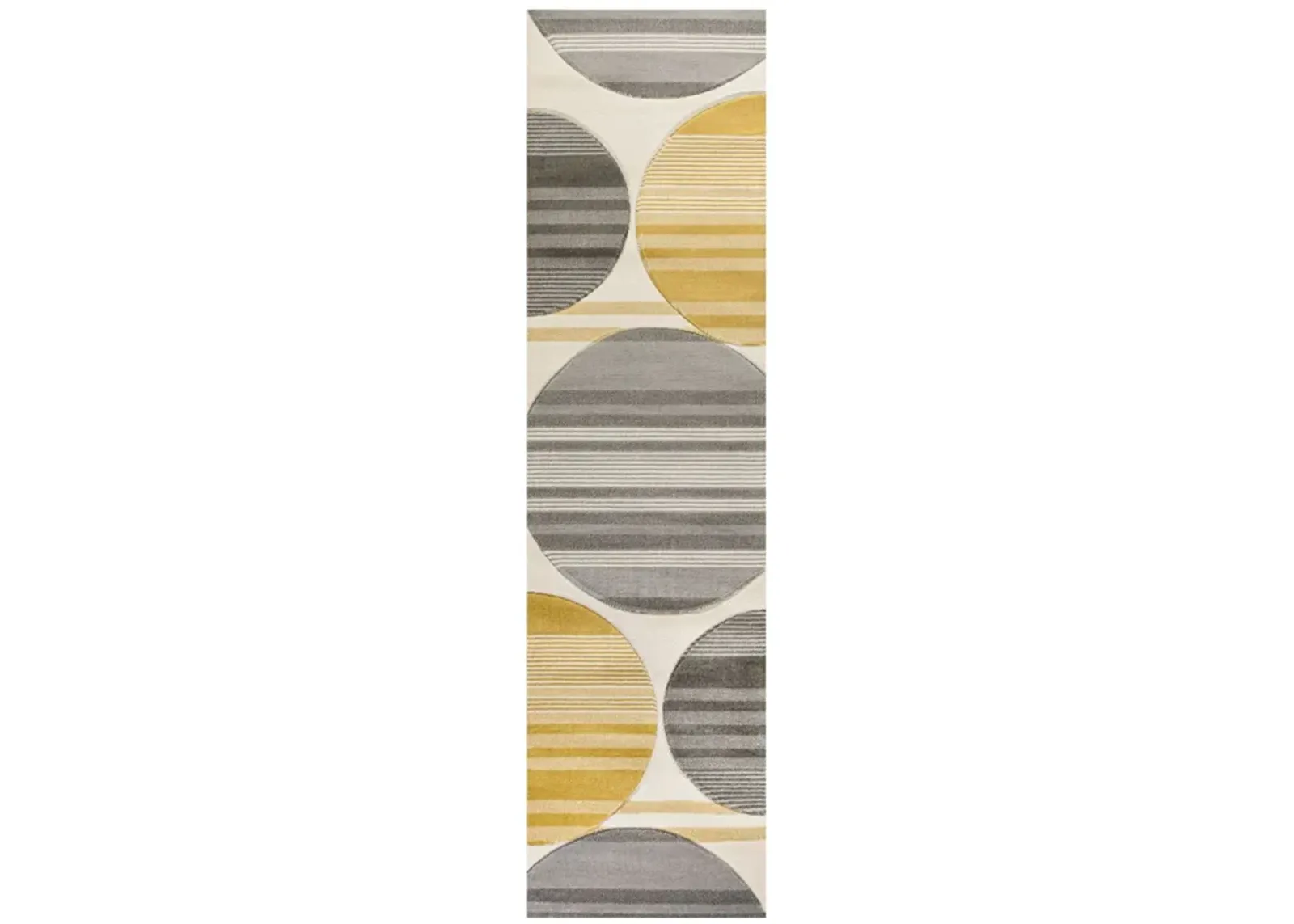 Nicky Geometric Striped Circles Area Rug