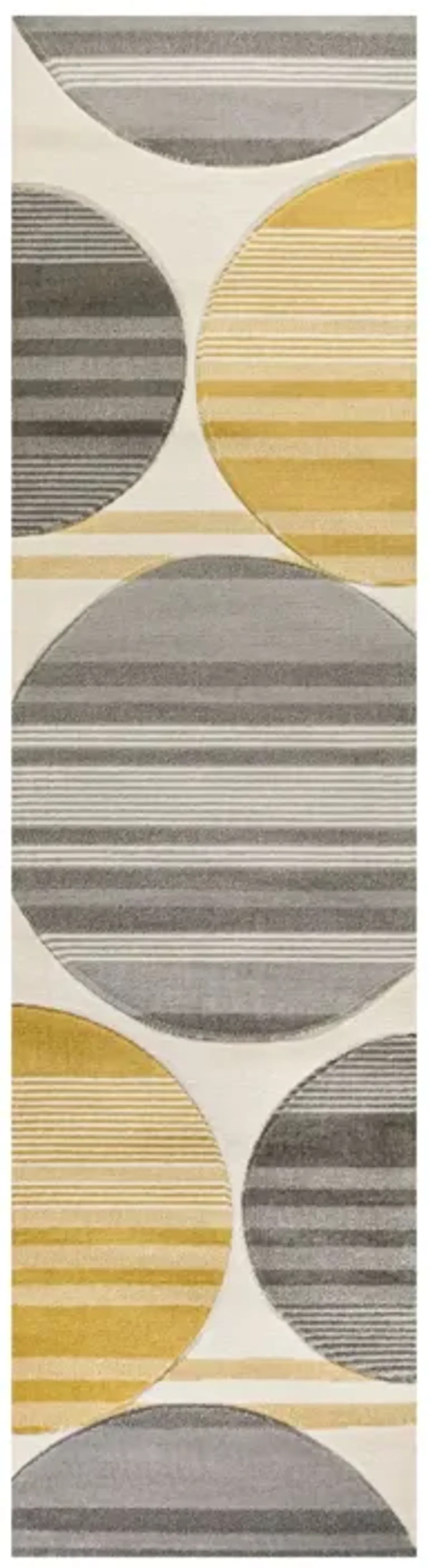 Nicky Geometric Striped Circles Area Rug