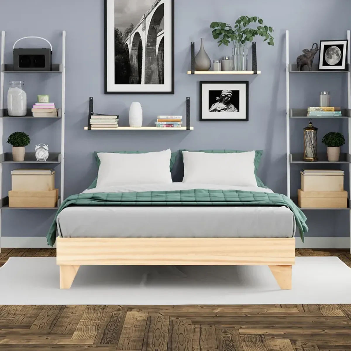 eLuxury Wooden Platform Bed Frame