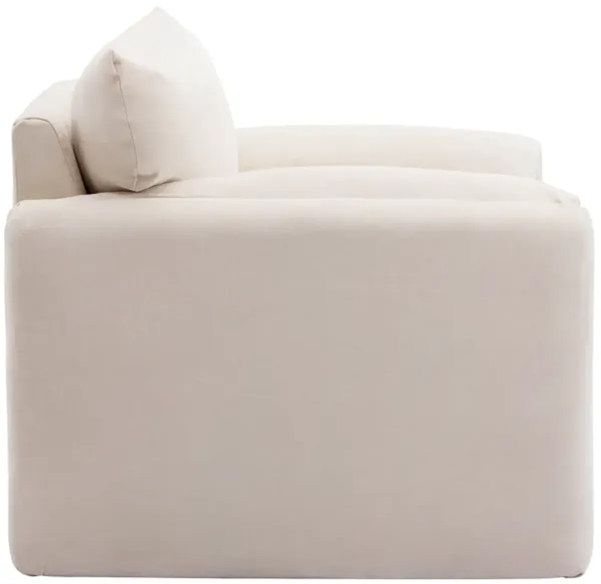 Gewnee Modern Chenille Oversized Armchair Accent Chair Single Sofa, Cream