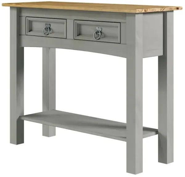 Solid Wood Two Drawer Hall Table in Corona Gray